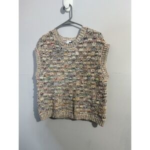 Tribal Jeans Sweater Vest Vintage Style Size L Multicolored